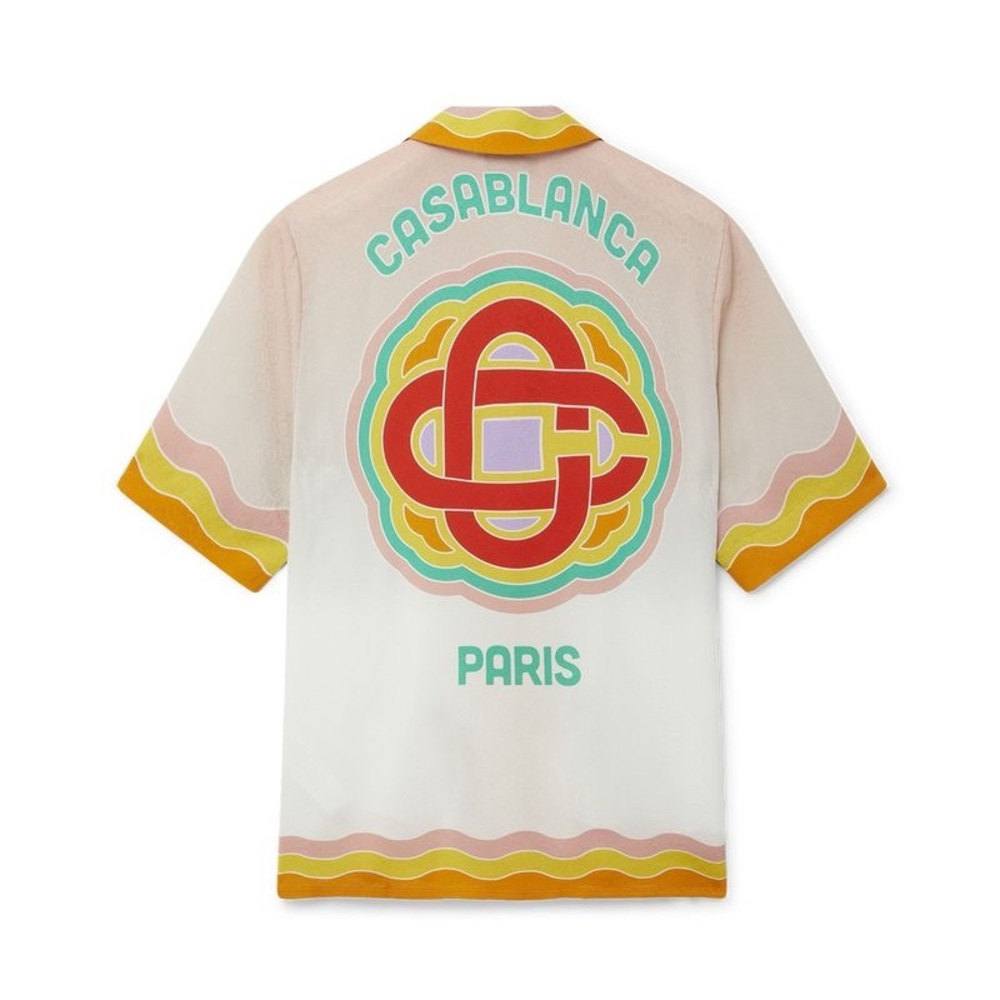 Casablanca Men's Rainbow Monogram Silk Shirt
